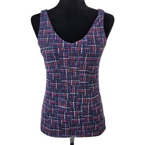 Chico’s Woman’s blue purple tank top mesh top size 0